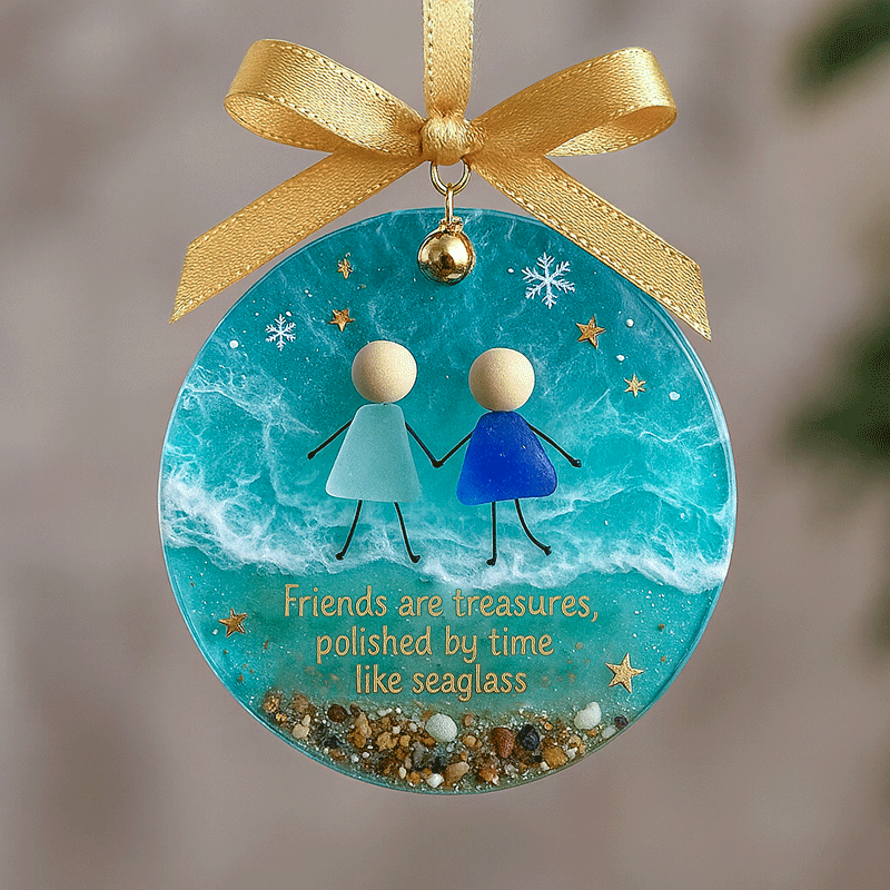 🌊🎁Friendship Sea Glass Christmas Ornament🎄