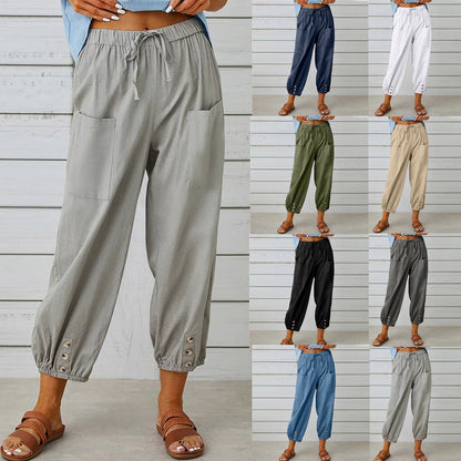 💎 2026 New Women's Summer Cotton Linen Wide-Leg Pants – Breathable, Wrinkle-Free & Relaxed Fit 🍃