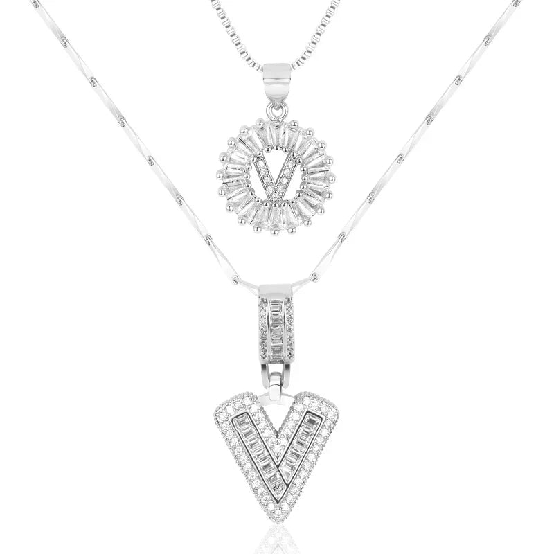 💖2 Pack - Initial Letter Pendant Necklaces