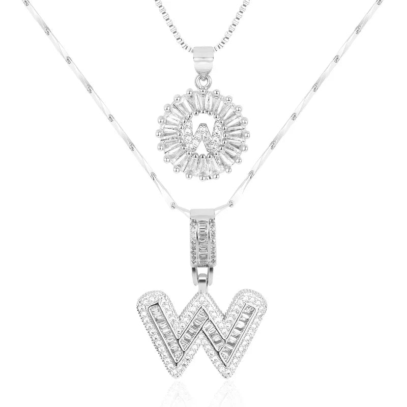 💖2 Pack - Initial Letter Pendant Necklaces