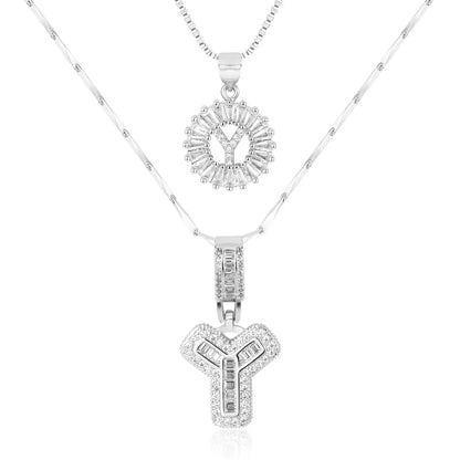 💖2 Pack - Initial Letter Pendant Necklaces