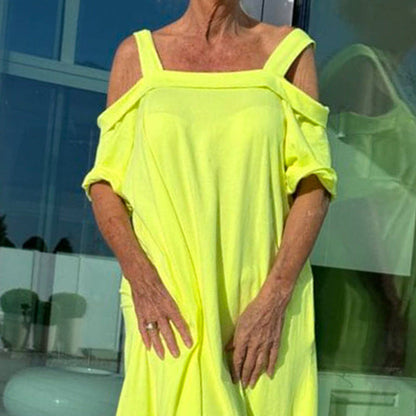 🏖️Summer Specials💃Women's Cold Shoulder Casual Maxi Dress