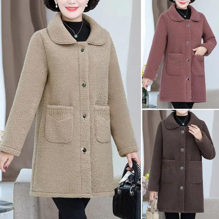 🎉Winter Hot Sale🎉Faux Cashmere Thickened Mid-length Coat