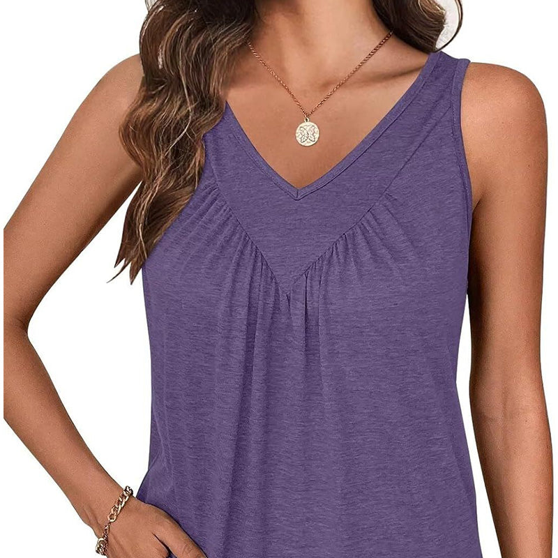 Women’s V-Neck Sleeveless Tank Top – Effortless Comfort & Chic Style! ✨👚