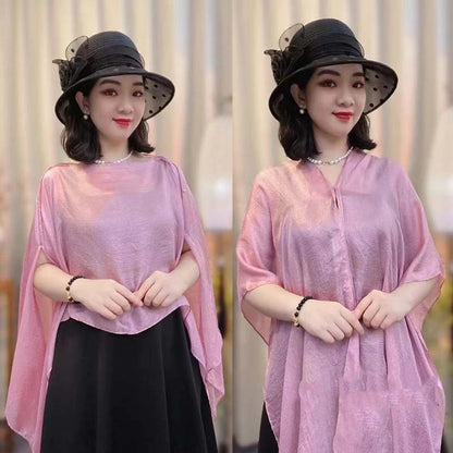 🎉Summer Hot Sale🎉Versatile Multi-Way Sheer Shawl Blouse