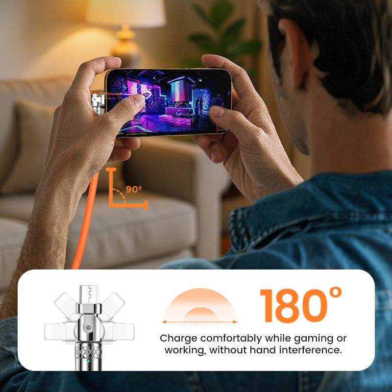⏳Time-limited Special⏰120W 3-In-1 180° Rotating Fast Charging Cable