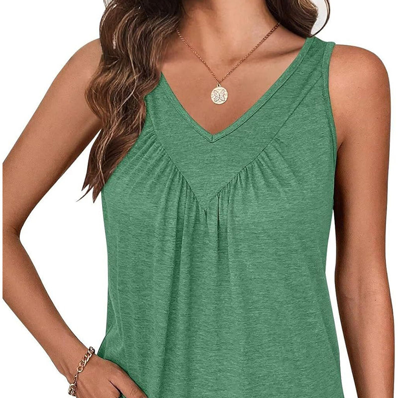 Women’s V-Neck Sleeveless Tank Top – Effortless Comfort & Chic Style! ✨👚