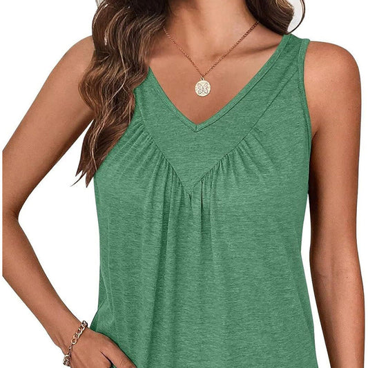 Women’s V-Neck Sleeveless Tank Top – Effortless Comfort & Chic Style! ✨👚