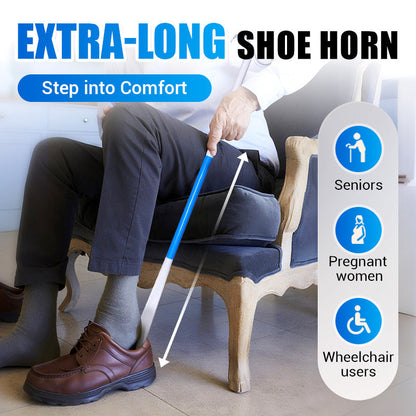Adjustable Long Shoe Horn with Sock Remover for Seniors