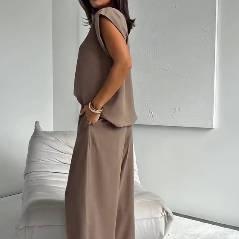 💖Women’s 2-Piece T-Shirt & Wide Leg Dress Pants Set👗