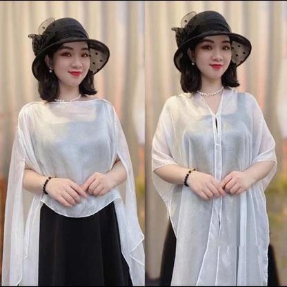 🎉Summer Hot Sale🎉Versatile Multi-Way Sheer Shawl Blouse