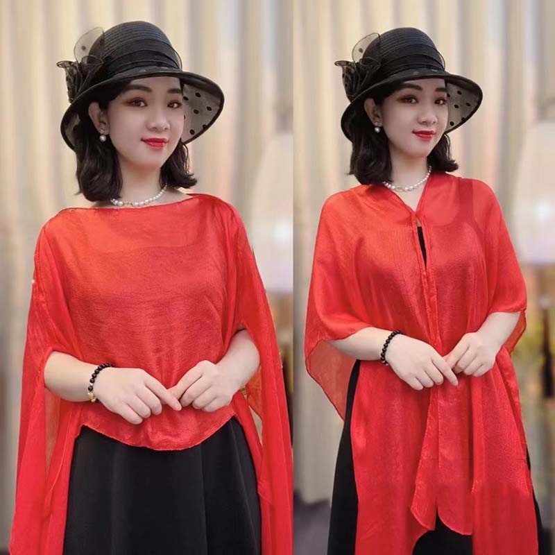 🎉Summer Hot Sale🎉Versatile Multi-Way Sheer Shawl Blouse