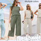 2025 New Women's  Sleeveless Top & Wide-Leg Pants 2-Piece Set