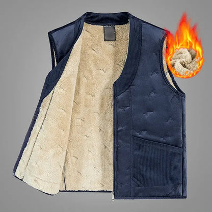 Men's Trendy Warm Solid Color Vest with Zipper
