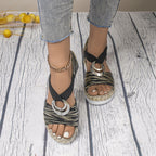 🔥50% OFF🔥Women's Fashion Open-toe Wedge Sandals with Elastic Strap