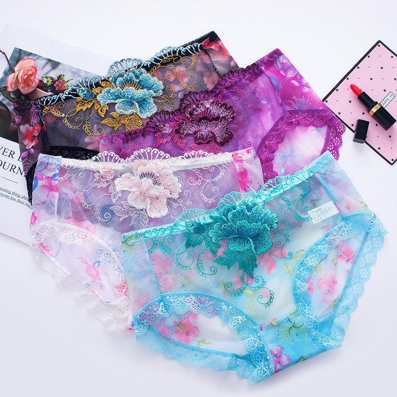 🎉Autumn Hot Sale🎉Antibacterial Cotton Panties With Lace Embroidery