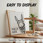🏡✨Funny Bathroom Wall Art - "Nice Ass" Donkey Print