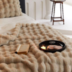 🎁Winter Toscana Reversible Blanket: Faux Rabbit Fur for Ultimate Warmth! ❄️✨