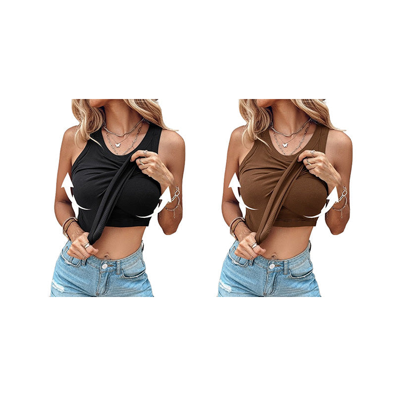 🔥Women's Ribbed Tank Top with Shelf Bra