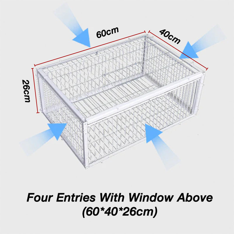 AutoTrap Bird Cage - Entry Only, No Exit, With Base