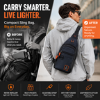 🎒✨ Waterproof Multi-pocket Crossbody Sling Bag – Organized Storage, Adjustable Strap, Headphone Jack 🌧️