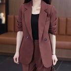 🎉50% OFF🎉Women's Trendy Solid Color Two-Piece Outfits Blazer & Pants