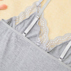 😍Valentine's Day Gift💖Women's Sexy Lace Trim Slit Bowknot Decor Sleep Dress