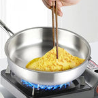 🔥Free Shipping🔥Multi Functional Non-coated Stainless Steel Frying Pan