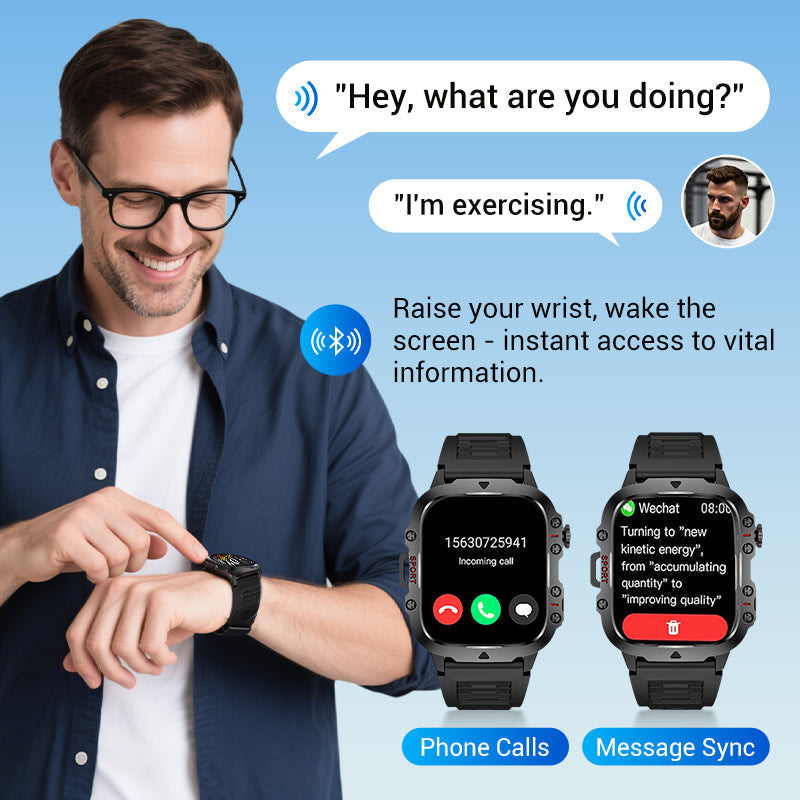 📣💧Waterproofing Ultimate Outdoor Companion⌚ Rugged Outdoor Smart Watch - 100+ Sports Modes
