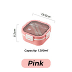 1200ml/1700ml Lunch Box with Spoon & Fork - Microwave Safe