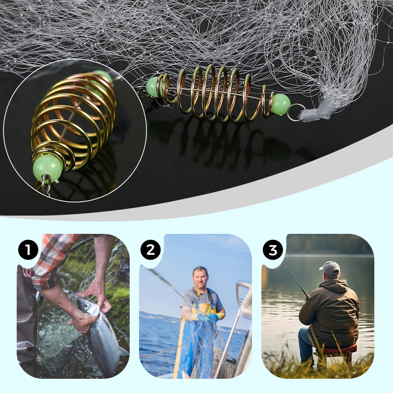 🔥2025 Hot Sale🔥Fishing Gill Net with Spring Bait Trap