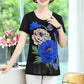 Women's Elegant Chiffon Short Sleeve Floral Print T-Shirt