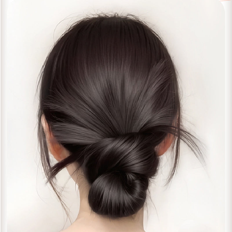 🎁 Clip-on Feathered Bun Wig