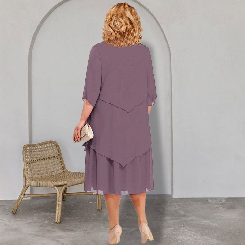 👗Plus Size Layered Midi Dress