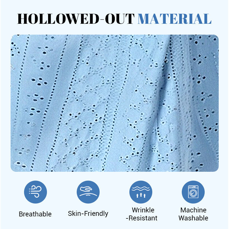 💃Women's Elegant V-Neck Hollow-Out Solid Dress