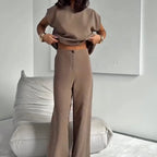 💖Women’s 2-Piece T-Shirt & Wide Leg Dress Pants Set👗