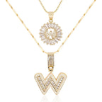 💖2 Pack - Initial Letter Pendant Necklaces