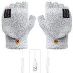 Winter USB Heated Warm Knitted Gloves