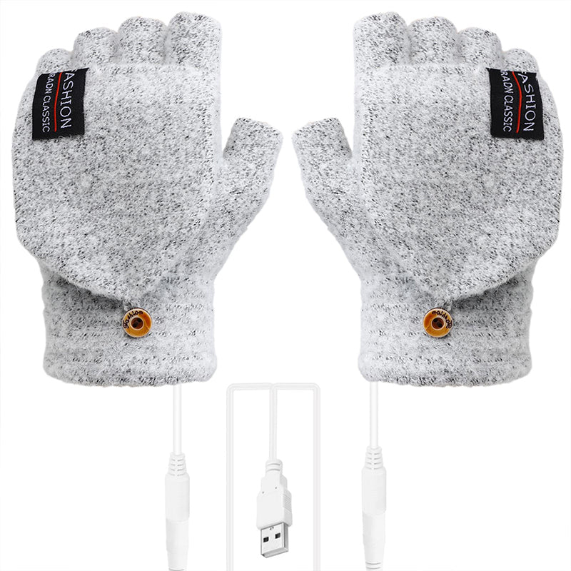 Winter USB Heated Warm Knitted Gloves