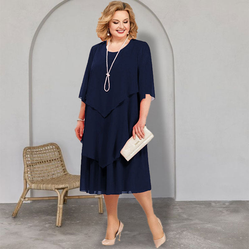 👗Plus Size Layered Midi Dress