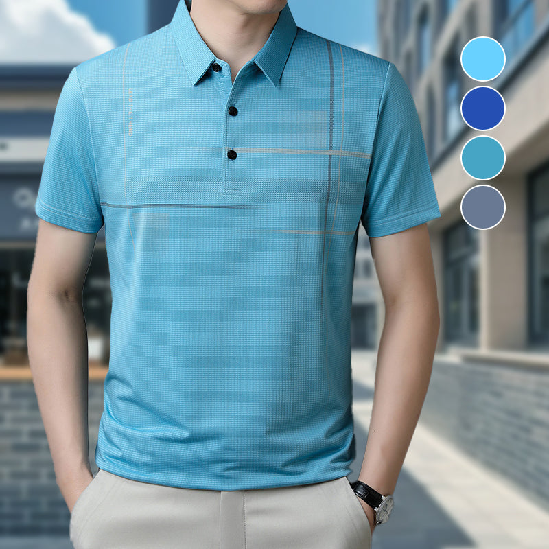 💥Men's Loose Cool Breathable Lapel T-Shirt