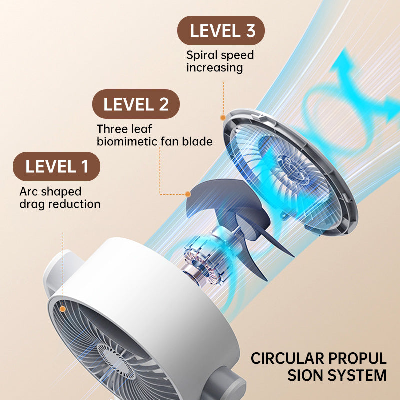 Automatic Oscillating Height Adjustable Remote Control Fan - Desktop, Standing, Floor Use