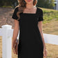 👗Women's Casual Square Neck Pocket Short Sleeve Dress with Pockets