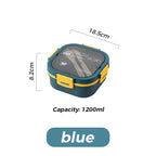 1200ml/1700ml Lunch Box with Spoon & Fork - Microwave Safe