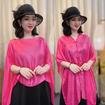🎉Summer Hot Sale🎉Versatile Multi-Way Sheer Shawl Blouse