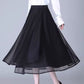 High-Waisted Tulle Midi Skirt, One-Piece Mesh Skirt