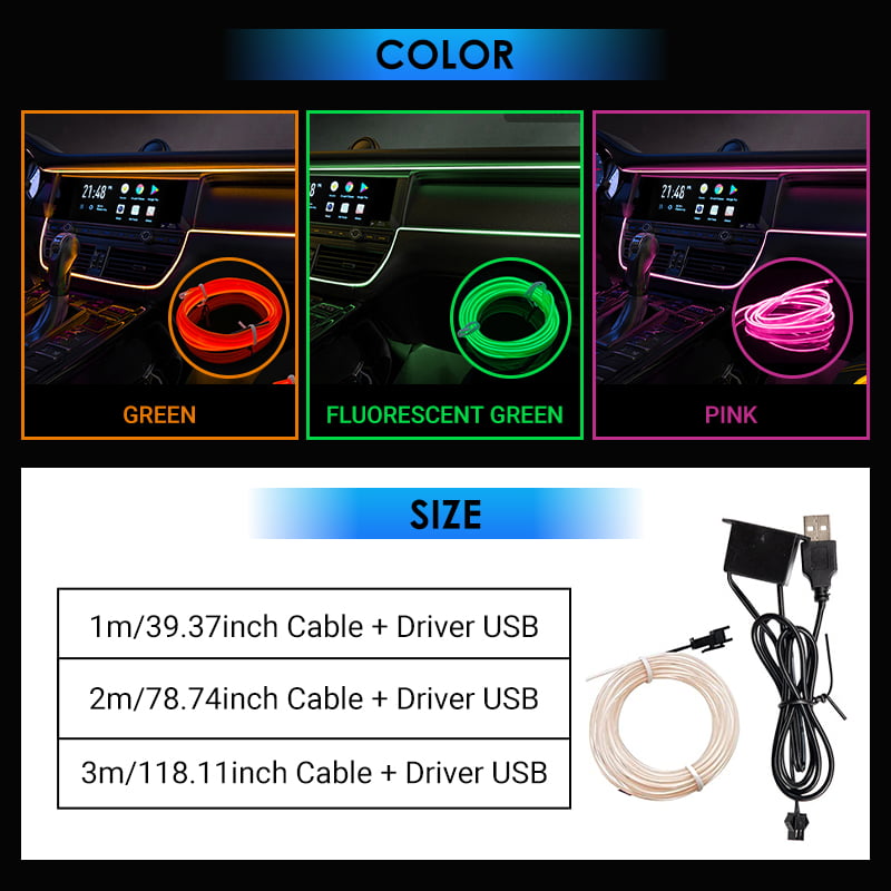 USB Connected Luxury Car Strip Lights