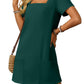 👗Women's Casual Square Neck Pocket Short Sleeve Dress with Pockets