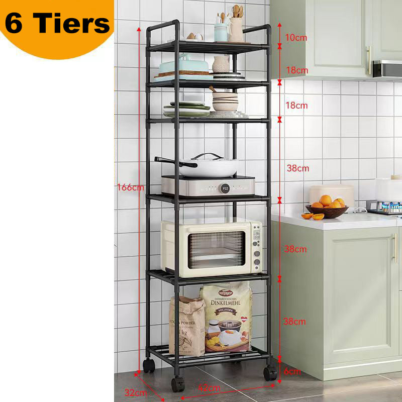 Multi-Tier Storage Shelf with Sliding Wheels