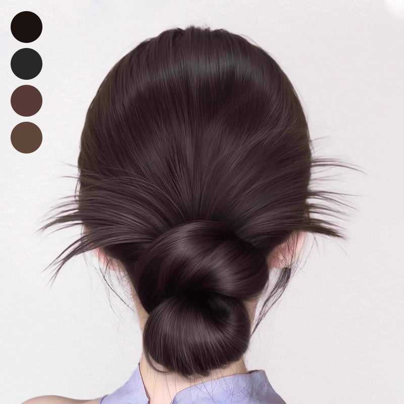 🎁 Clip-on Feathered Bun Wig